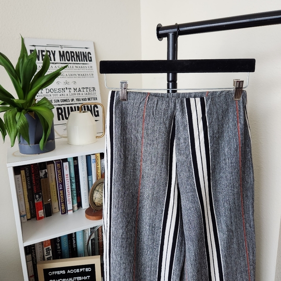 Zara Striped Pants with Fringe Tassle Hem - Picture 3 of 4